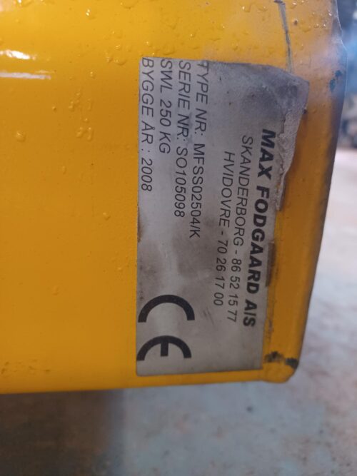 250 kg søjle svingkran